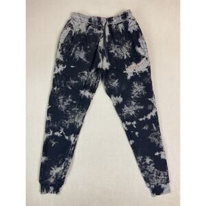 YoungLA Jogger Pants Womens M Black Tie Dye Tapered Elastic Waist Athletic Pant